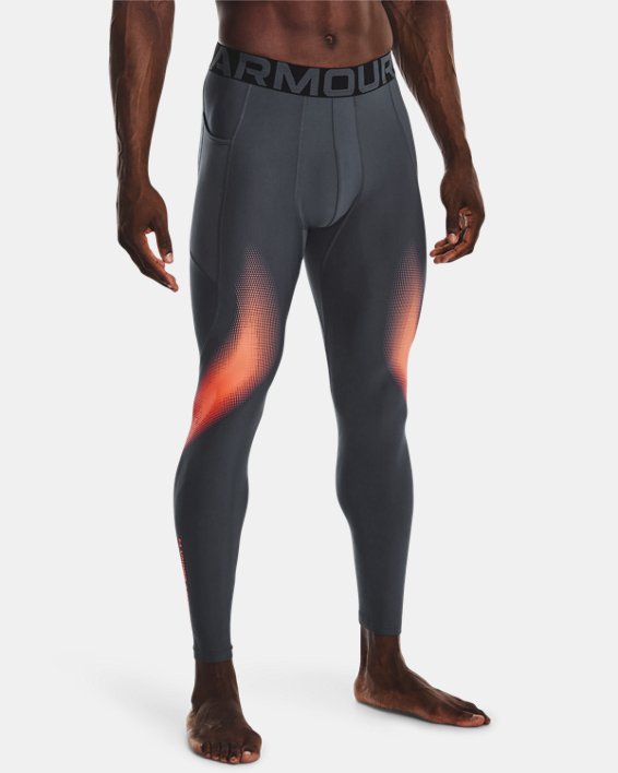 Men's HeatGear® Leggings, Gray, pdpMainDesktop image number 0